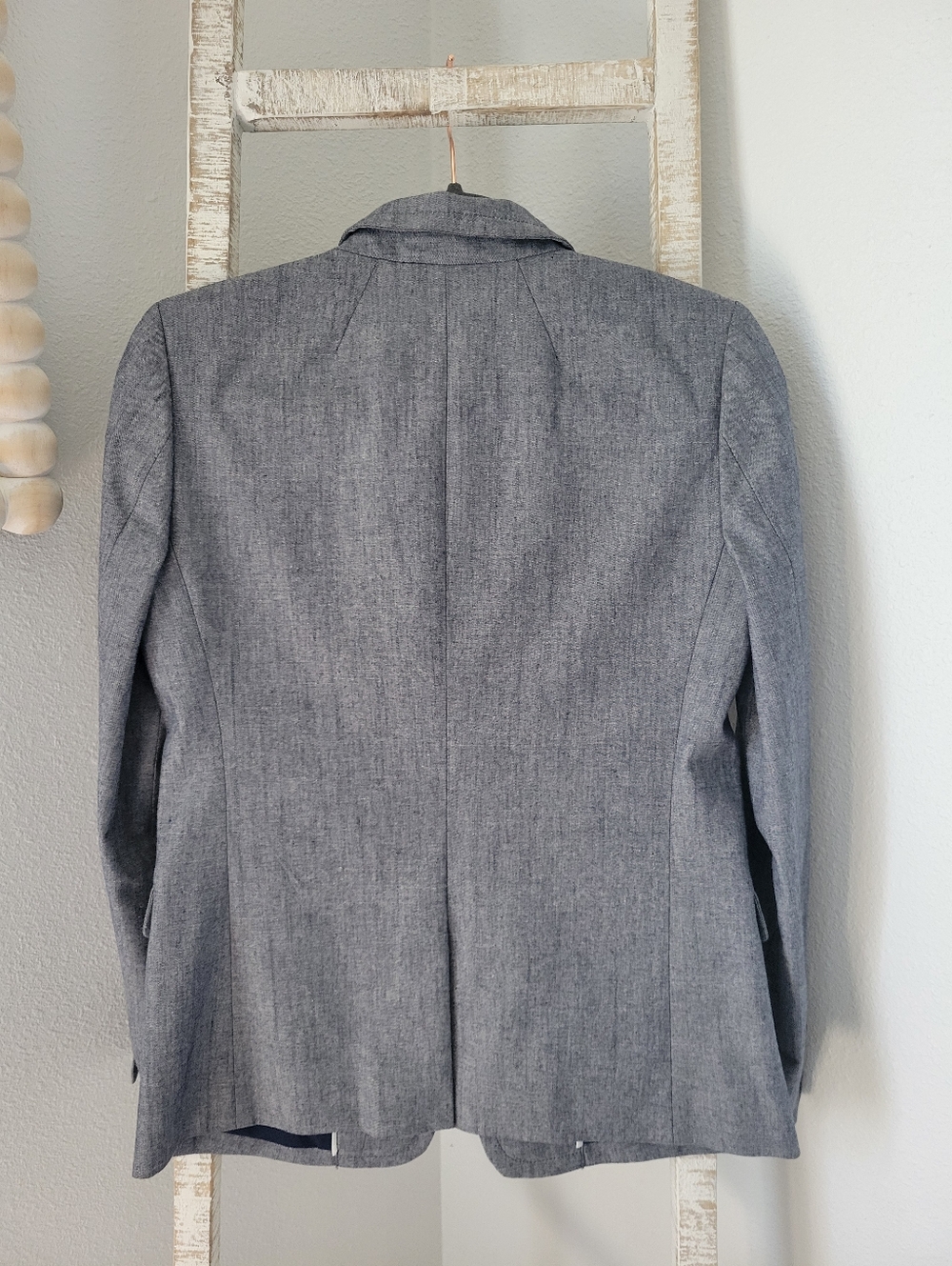 J Crew 100% Cotton Heather Blue Blazer Jacket EUC Sz 2 - Picture 12 of 12